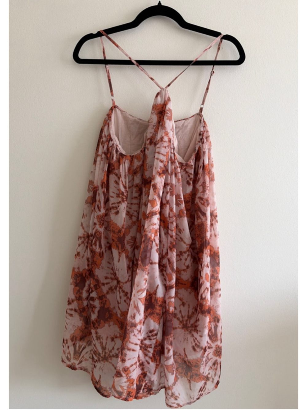 Women's Let Me Be Pink Orange Tie-Dye High Low Dress M